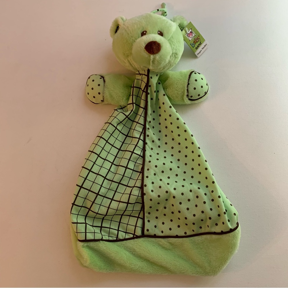Baby Ganz Diaper Stacker Green Bear Plush Topper NWT
